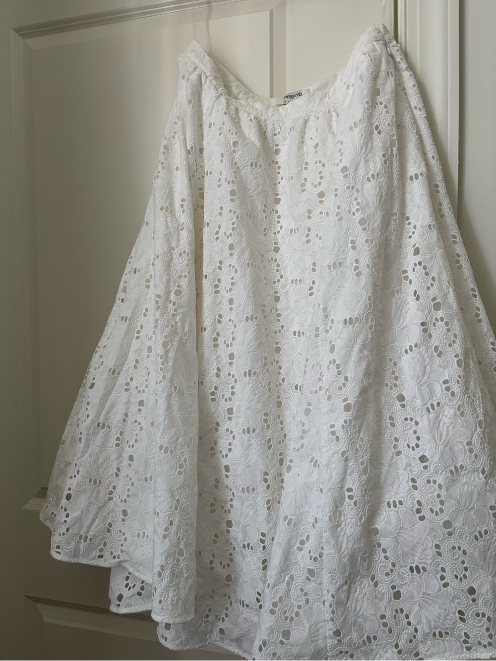House of CB White Eyelet Full A-Line Skirt